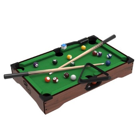 TOY TIME Toy Time Tabletop Pool Set - Mini Billiard Set with Cues, Balls, Chalk and Rack 131840VBY